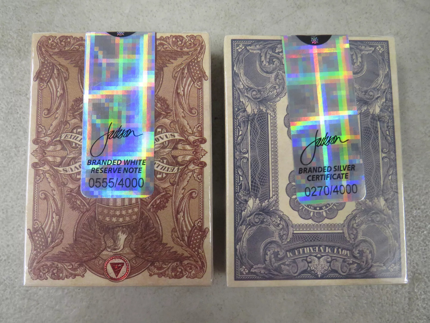 Bicycle Federal 52 Branded Silver Certificate Playing Cards by Kings Wild Project
